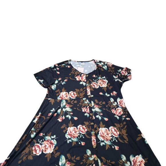 VOIANLIMO 4X Women’s Summer Short Sleeve Button Down Dress - Picture 5 of 10